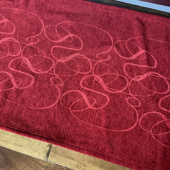 Red Runner Rug with Swirl Pattern - Picture 2 of 3